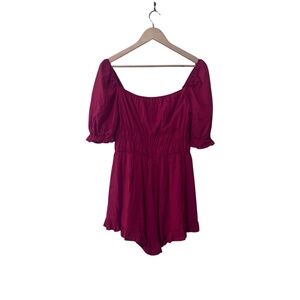 Francesca’s Women’s Red Short Sleeve Romper Size L